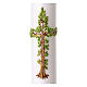 White Paschal candle with Alpha and Omega, vine cross, 3x47 in s2