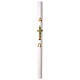White Paschal candle with Alpha and Omega, vine cross, 3x47 in s3