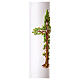 White Paschal candle with Alpha and Omega, vine cross, 3x47 in s4