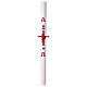 White Paschal candle with red Paschal lamb, cross, alpha and omega, 3x47 in s3