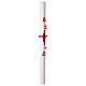 White Paschal candle with red Paschal lamb, cross, alpha and omega, 3x47 in s5