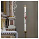 White Paschal candle with red Paschal lamb, cross, alpha and omega, 3x47 in s2