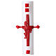 Cero pasquale bianco croce ad agnello pasquale rossi alpha ed omega 8x120 cm  s2