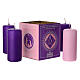 Cirios de Adviento SET 4 PZ - 12 cm - 20 horas - diám. 5 cm s5