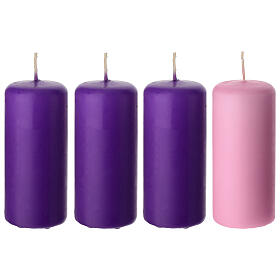 Conjunto de 4 velas do Advento h 12 cm 20 horas diâm. 5 cm