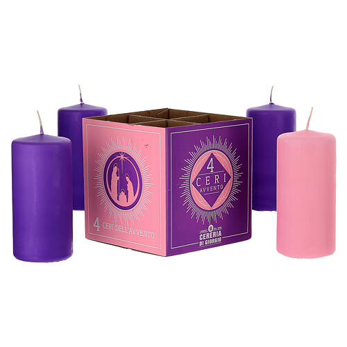 Cirios para Adviento CAJA 4 piezas - 15 cm - 30 horas - diám. 7 cm 4