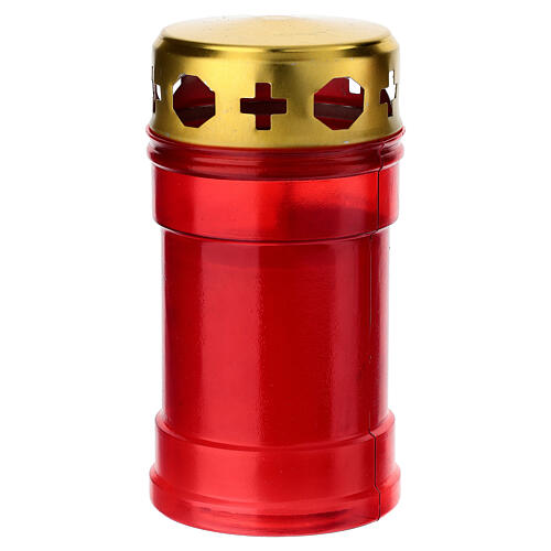 Lumino votivo rosso P30 Cuore Sacro parapioggia 12 cm 2