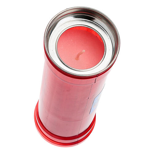 Bougie votive rouge cire blanche T50 Sacré-Cœur de Jésus 20 cm 3