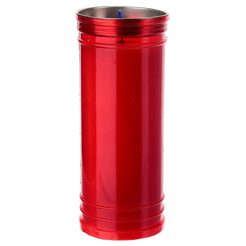 Vela votiva vermelha 4 dias T80 Sagrado Coração de Jesus diâmetro 8 cm cera branca 20 cm 2