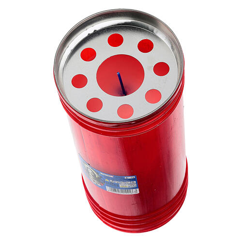 Cierge votif Sacré-Cœur de Jésus T100 Ø 10 cm rouge cire blanche 10 jours 25 cm 3