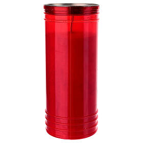 Cero votivo Sacro Cuore di Gesù T100 diam. 10 cm rosso cera bianca 10 giorni 25 cm