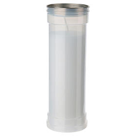 Lumino votivo Sacro Cuore di Gesù P50 diam. 6.5 cm bianco cera bianca 20 cm