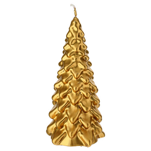 Vela navideña dorada en forma de árbol 20 cm Cerería Di Giorgio 1