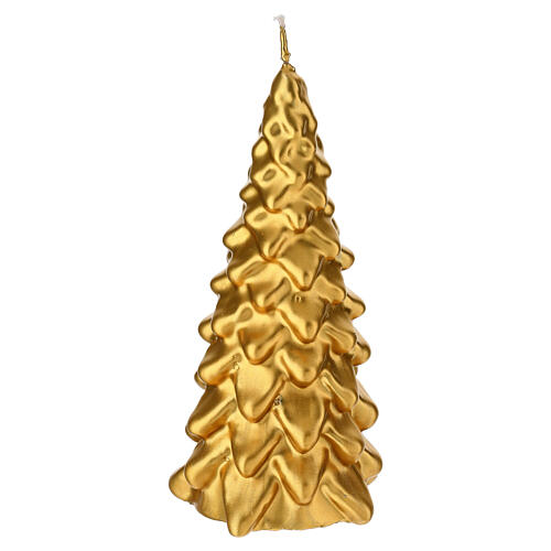 Vela navideña dorada en forma de árbol 20 cm Cerería Di Giorgio 2