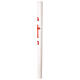 Wax Paschal candle with red cross, 3x47 in s4