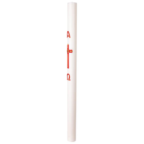 Easter Paschal Candle Red Cross in Wax, 8x120 cm 4