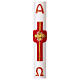 Paschal candle with wax red cross and lamb, 3x47 in s1