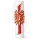 Easter candle with Alpha and Omega decoration, red and gold wax cross, 3x47 in s2