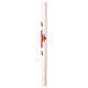 Cero pasquale con decoro alpha ed omega croce in cera rossa e oro 8X120 cm s4