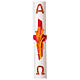 Easter candle with decoration, cross and wheat spikes in wax, 3x47 in s1