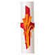 Easter candle with decoration, cross and wheat spikes in wax, 3x47 in s2