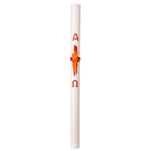 Easter Candle with Cross Wheat Ears Decoration in 8X120 cm Wax 3