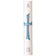 Easter Paschal candle with silver and blue wax cross decoration, 8X120 cm s1