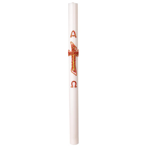 Paschal candle with cross and tree of life, wax decoration, 3x47 in 3