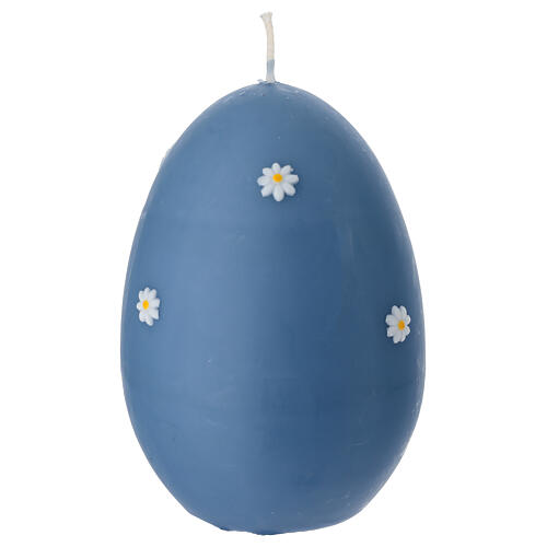 Eikerze himmelblau mit handdekorierten Gänseblümchen – 15 cm, Cereria Di Giorgio 2