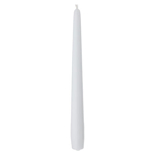 Pack of 10 white conical candles, 10 in 2