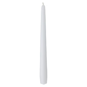 Bougies coniques LOT DE 10 - blanc - 25 cm