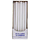 White conical candles, SET of 12, 12 in, 10 hours duration s1
