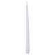 White conical candles, SET of 12, 12 in, 10 hours duration s2