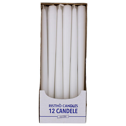 Bougies coniques blanches SET 12 PCS 30 cm durée 10 heures 1