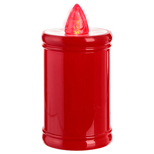 Red electric votive candle with battery, Sacred Heart, 5 in, 60-day duration 2