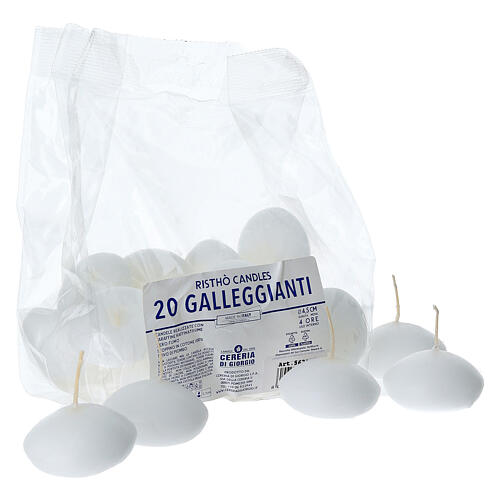 Oval floating candles, PACK of 20, 1.8 in, 4-hour duration 3