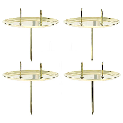 Punções para velas do Advento conjunto 4 peças redondo dourado brilhante 7,5 cm 1