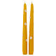 Candele SET 2 PZ coniche decorate a mano margherite 25 cm senape Cereria Di Giorgio s1
