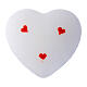 Candela cuore bianco graffiato cuori rossi decorati a mano 10x10 cm Cereria di Giorgio s2