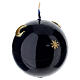 Hand-decorated night blue lacquered sphere candle with moon, stars, and gold accents by Cereria Di Giorgio, 3 in s1