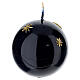 Handcrafted 8 cm Ball Candle Night Blue with Gold Colored Moon and Stars by Cereria Di Giorgio s2
