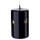 Night blue lacquered cylindrical candle with hand-painted golden coloured stars and moon by Cereria Di Giorgio, 4 in s2