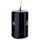 Night Blue Lacquered Christmas Candle with Hand-Painted Golden Stars 8 cm by Cereria Di Giorgio s2