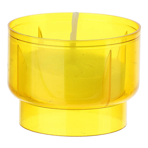 Assorted coloured plastic votive candle, 3-hour duration 5