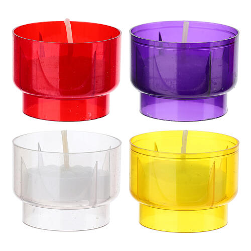 Lumino votivo plastica colorata durata 3 ore colori assortiti 2