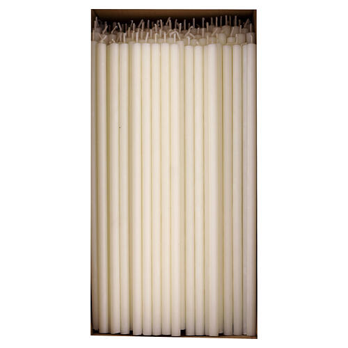 White Taper Candle on Stem CARTON 5 KG, 35 cm long 3