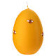 Hand-decorated yellow egg-shaped candle with bees by Cereria Di Giorgio, 6 in s2