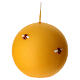 Hand-decorated yellow spherical candle with bees by Cereria Di Giorgio, 4 in s1