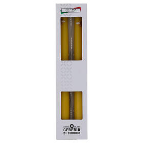 Candele gialle coniche SET 2 PZ decorata a mano con api 25 cm - 7 ore Cereria Di Giorgio