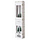 Velas cónicas SET 2 piezas blancas decoradas a mano con abetos 25 cm - 7 horas Cerería Di Giorgio s3
